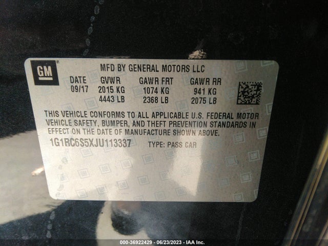 Chevrolet VOLT LT 2018 1G1RC6S5XJU113337 Image 16