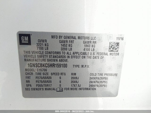 Chevrolet Tahoe Lt 2017 1GNSCBKC5HR159100 Image 9