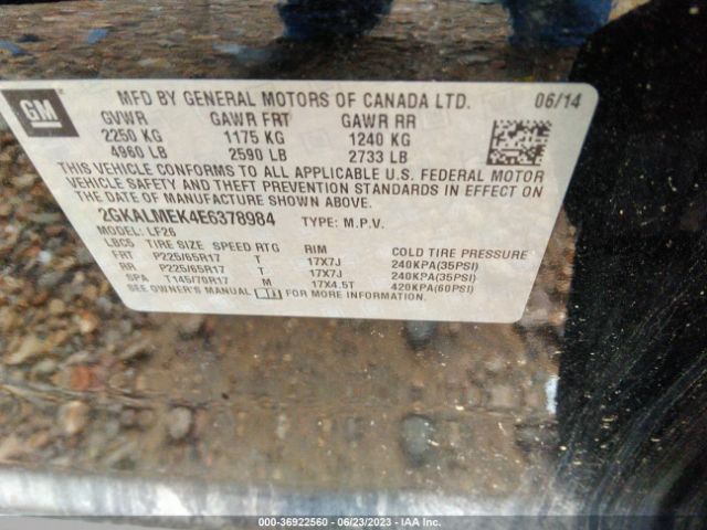 2GKALMEK4E6378984 GMC Terrain Sle