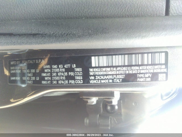 ZACNJAAB6LPL60927 Jeep Renegade Sport