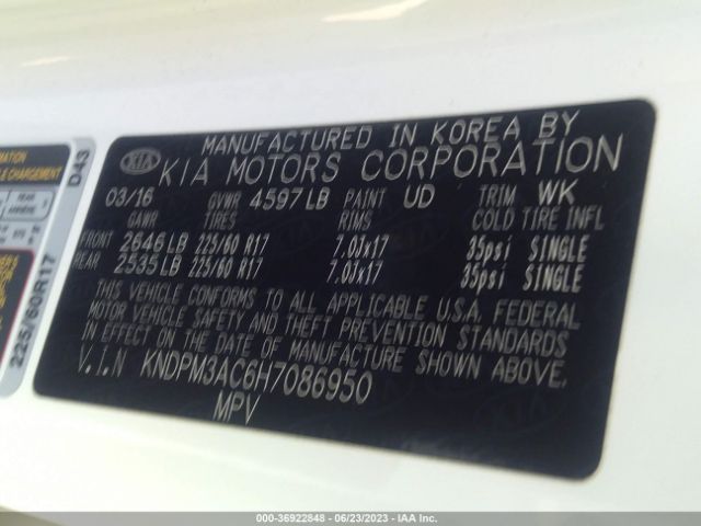 KNDPM3AC6H7086950 KIA Sportage Lx