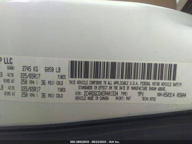 2C4RDGCGXER401534 Dodge Grand Caravan Sxt