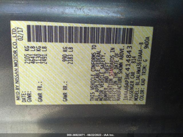 1N4AA6AP3HC414843 Nissan Maxima Platinum