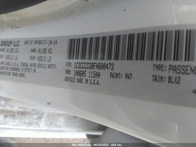 1C3CCCCG8FN600473 Chrysler 200 C