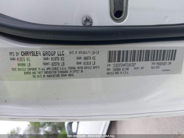 1C3CDFDHXFD181327 Dodge Dart Aero