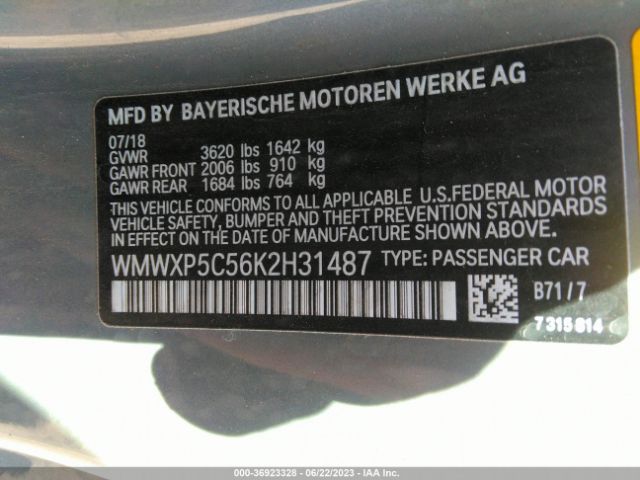 WMWXP5C56K2H31487 Mini Hardtop 2 Door Cooper