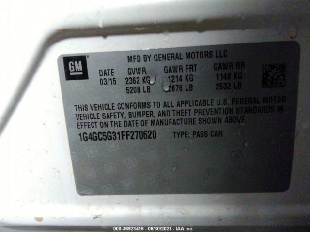 1G4GC5G31FF270620 Buick Lacrosse Leather