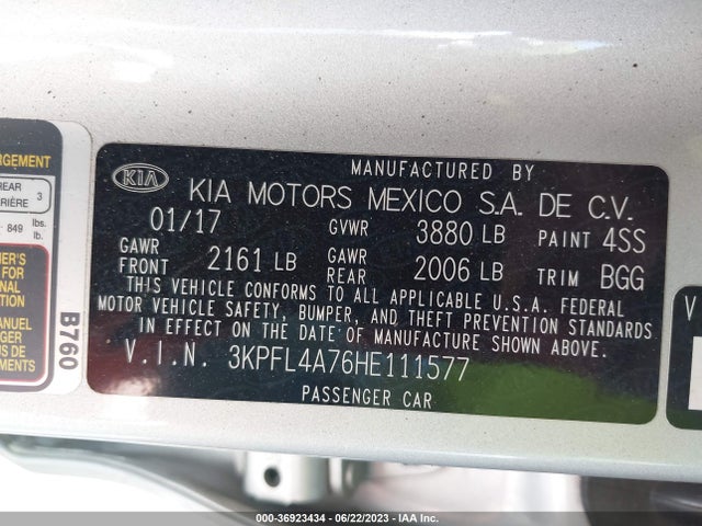 KIA FORTE LX 2017 3KPFL4A76HE111577 Image 9