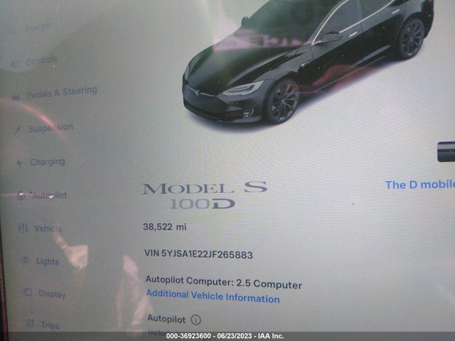 Tesla Model S 75d/100d/p100d 2018 5YJSA1E22JF265883 Image 13
