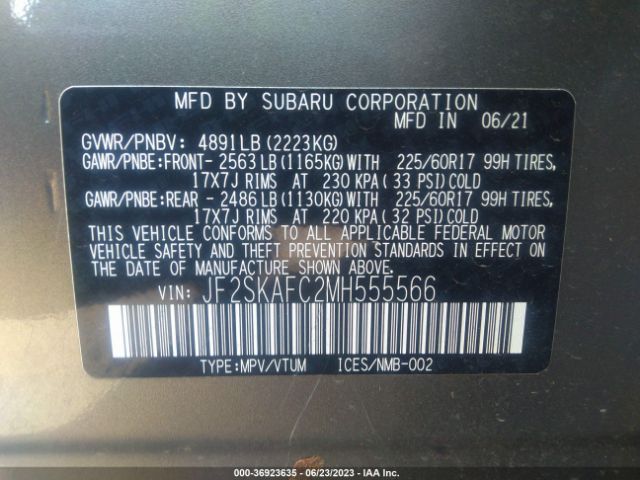 JF2SKAFC2MH555566 Subaru Forester Premium