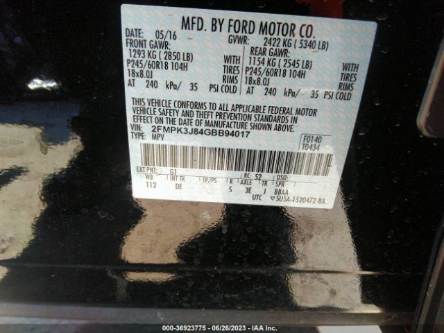 2FMPK3J84GBB94017 Ford EDGE SEL