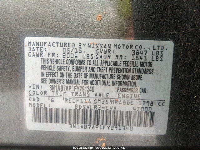 Nissan SENTRA SR 2015 3N1AB7AP1FY291340 Image 9