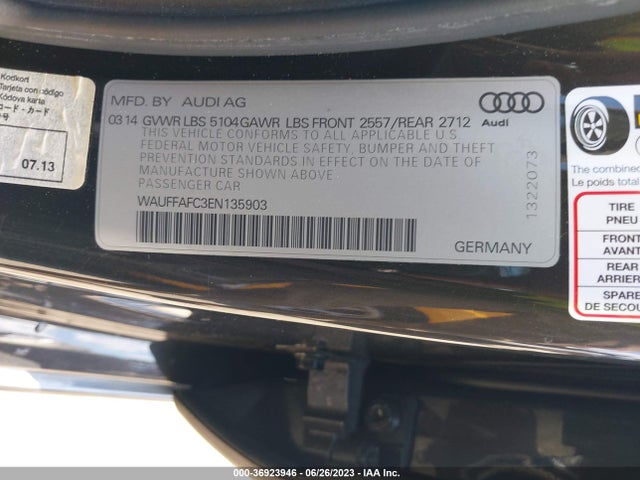 WAUFFAFC3EN135903 Audi A6 2.0t Premium