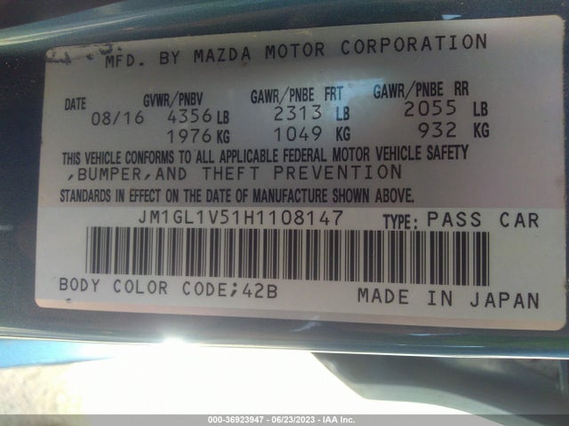 Mazda Mazda6 Touring 2017 JM1GL1V51H1108147 Image 15