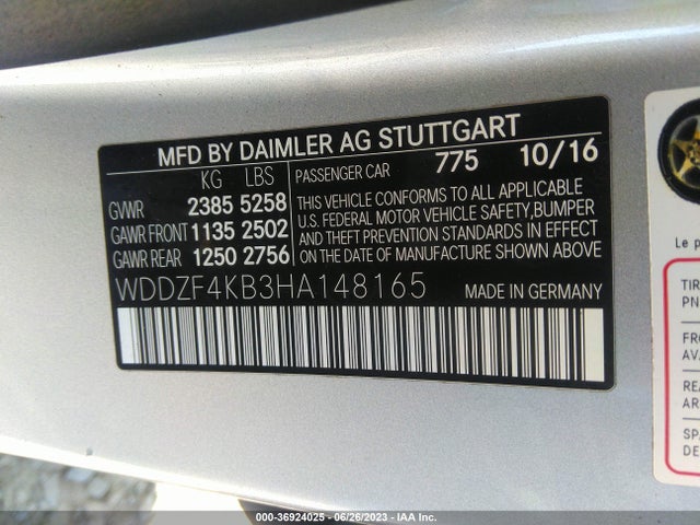 WDDZF4KB3HA148165 Mercedes-Benz E-class E 300