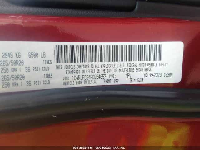 1C4RJFCG4FC854657 Jeep Grand Cherokee Overland