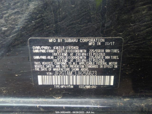 JF2GTAMC3JH256623 Subaru Crosstrek Limited