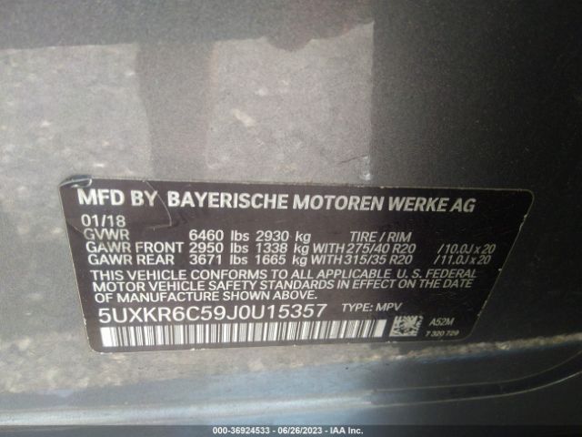 5UXKR6C59J0U15357 BMW X5 Xdrive50i