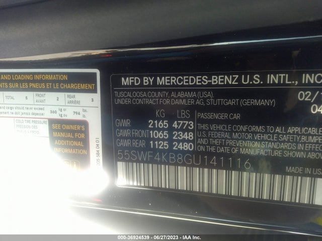 55SWF4KB8GU141116 Mercedes-Benz C-class C 300