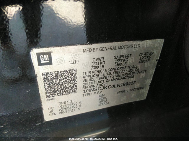 Chevrolet Suburban Premier 2020 1GNSCJKC0LR199412 Image 9