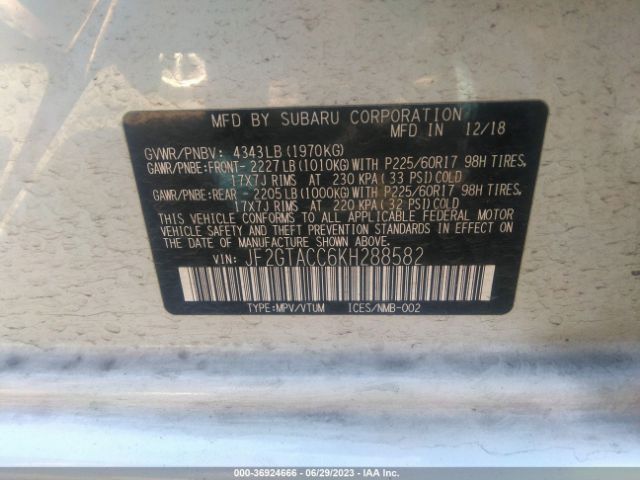JF2GTACC6KH288582 Subaru Crosstrek Premium