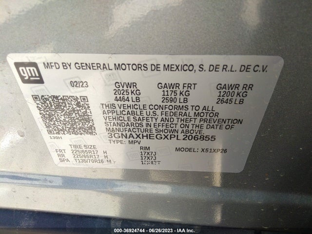 Chevrolet EQUINOX LS 2023 3GNAXHEGXPL206855 Image 15