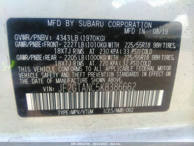 JF2GTANC5K8386662 Subaru Crosstrek Limited