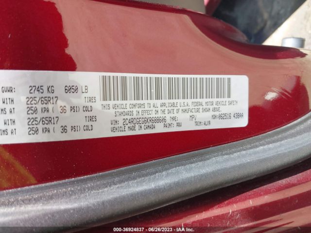 2C4RDGEG6KR688606 Dodge Grand Caravan Gt