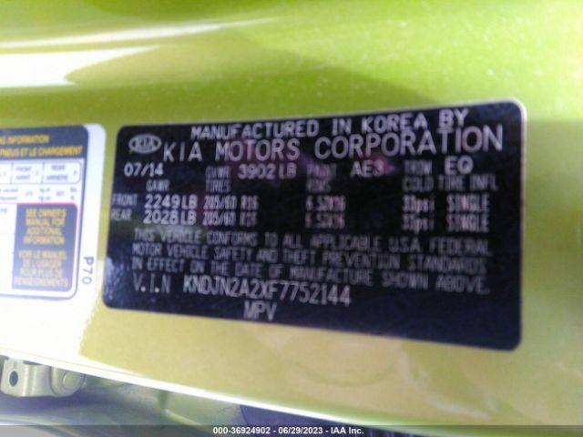 KNDJN2A2XF7752144 KIA Soul Base