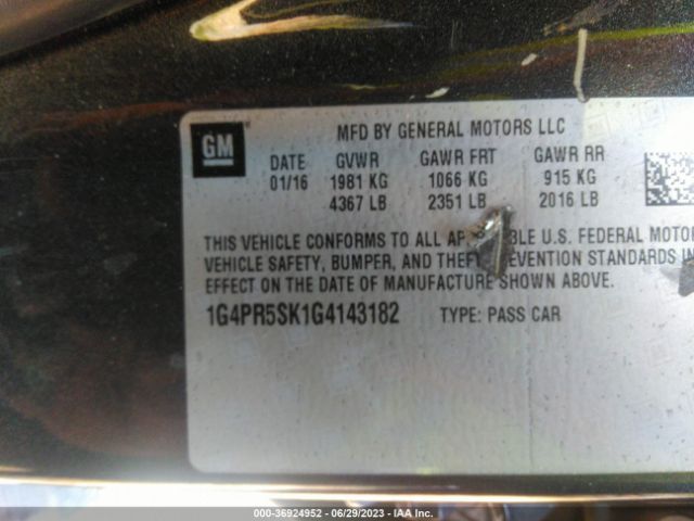 1G4PR5SK1G4143182 Buick Verano Convenience Group