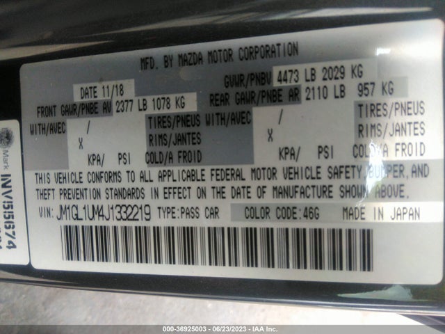 Mazda Mazda6 Sport 2018 JM1GL1UM4J1332219 Image 16