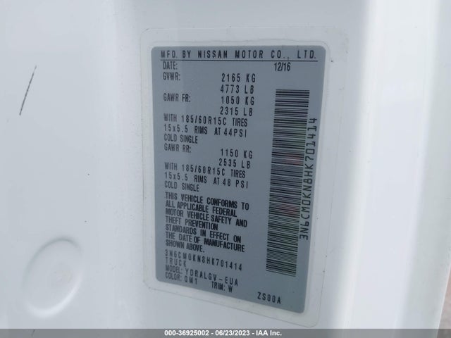 Nissan Nv200 Compact Cargo Sv 2017 3N6CM0KN8HK701414 Image 15