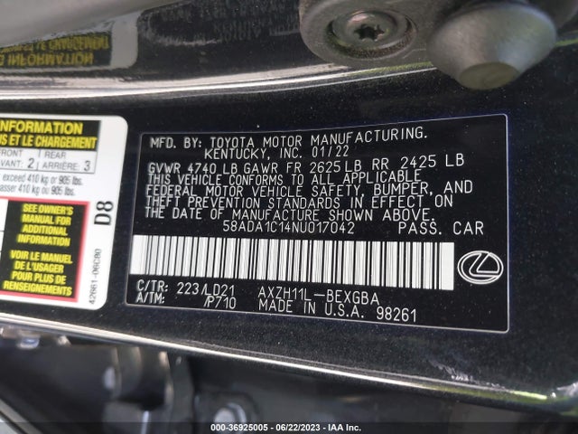 58ADA1C14NU017042 Lexus Es Es 300h