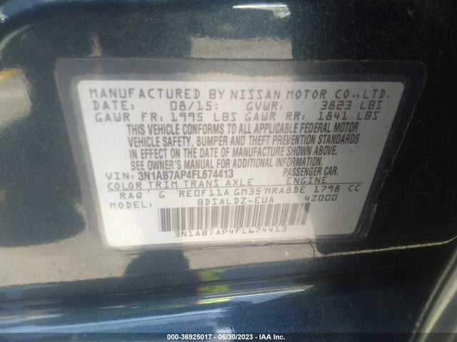 Nissan Sentra 2015 3N1AB7AP4FL674413 Image 21