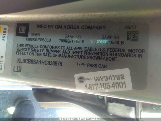 Chevrolet SPARK LS 2017 KL8CB6SA1HC838878 Image 9