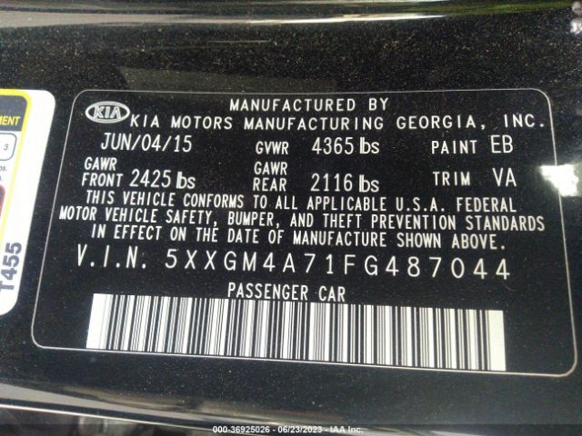 5XXGM4A71FG487044 KIA Optima Lx