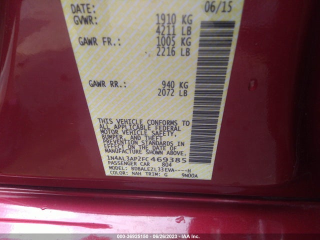 Nissan Altima 2.5 S 2015 1N4AL3AP2FC469385 Image 16
