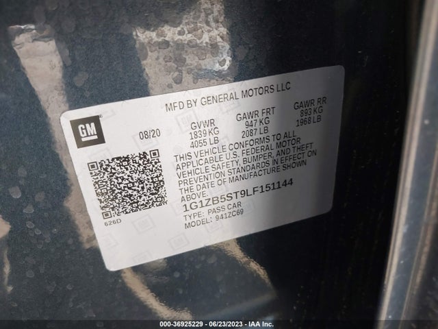Chevrolet MALIBU LS 2020 1G1ZB5ST9LF151144 Image 9