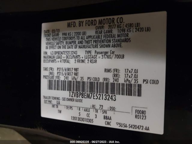 1ZVBP8EM7E5213243 Ford Mustang V6