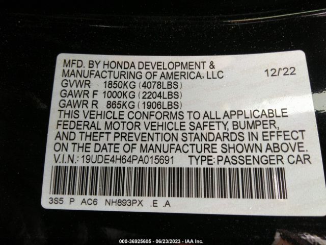 19UDE4H64PA015691 Acura Integra W/a-spec Tech Package