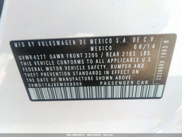 3VWD17AJ8EM308906 Volkswagen Jetta Sedan Se