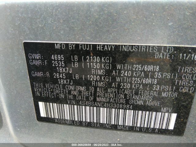 4S4BSANC4H3308984 Subaru Outback Limited