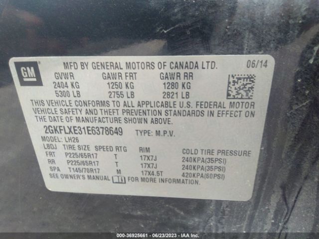 2GKFLXE31E6378649 GMC Terrain Slt