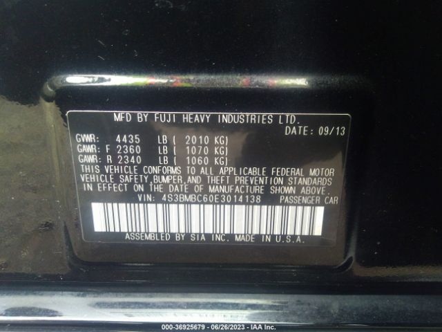 4S3BMBC60E3014138 Subaru Legacy 2.5i Premium