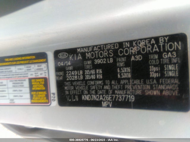 KIA Soul 2014 KNDJN2A26E7737719 Image 9