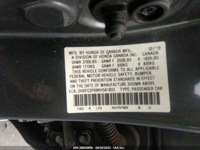 Honda Civic Sedan Lx 2019 2HGFC2F69KH541833 Image 9