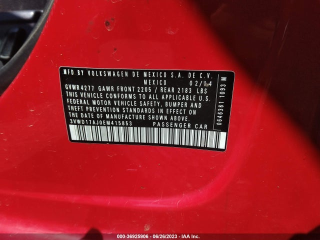 3VWD17AJ0EM415853 Volkswagen Jetta Sedan Se