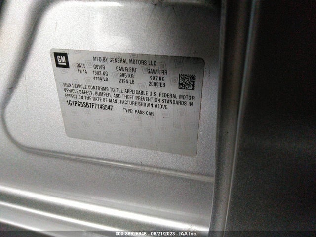 Chevrolet CRUZE LTZ 2015 1G1PG5SB7F7148547 Image 9