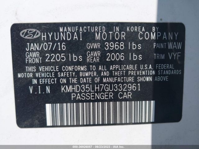KMHD35LH7GU332961 Hyundai ELANTRA GT