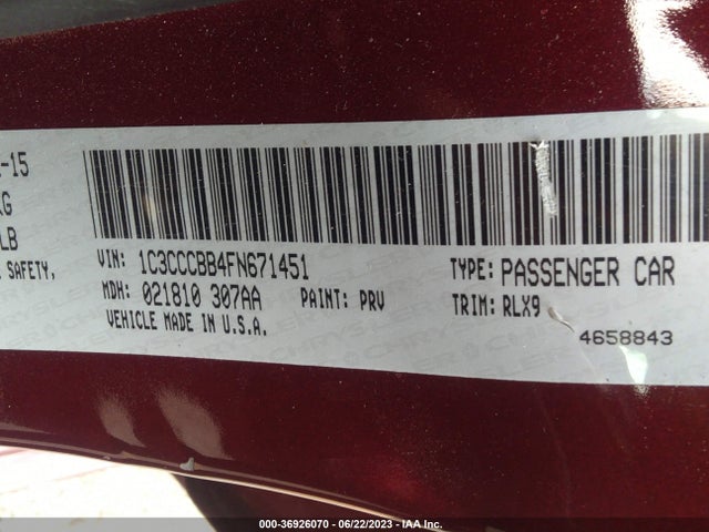 Chrysler 200 S 2015 1C3CCCBB4FN671451 Image 9